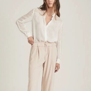 Reiss women’s Cora semi sheer spot blouse size 2